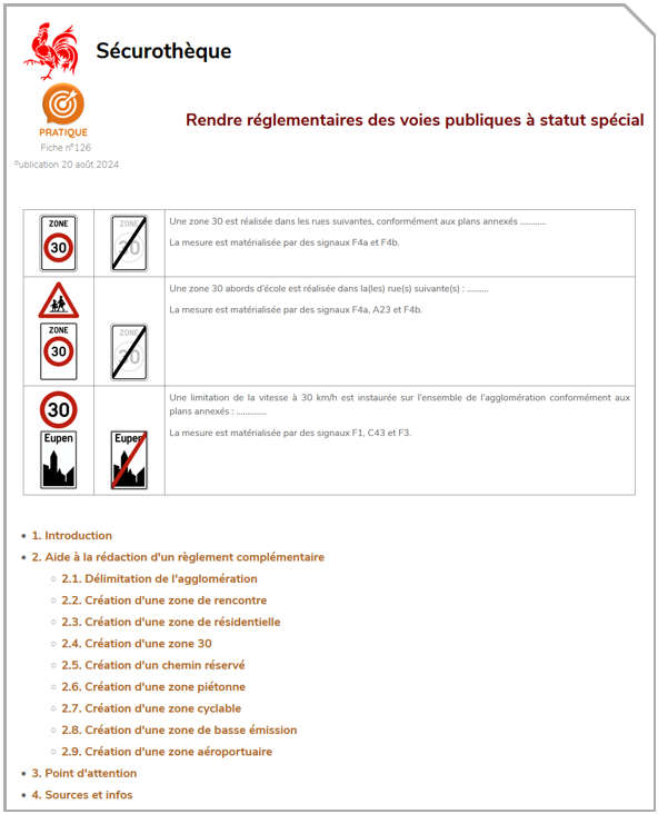 Rendre réglementaires des voies publiques à statut spécial