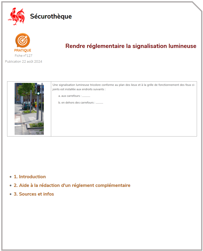 Rendre réglementaire la signalisation lumineuse