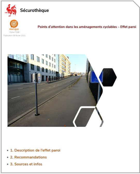 Points d’attention dans les aménagements cyclables – Effet paroi