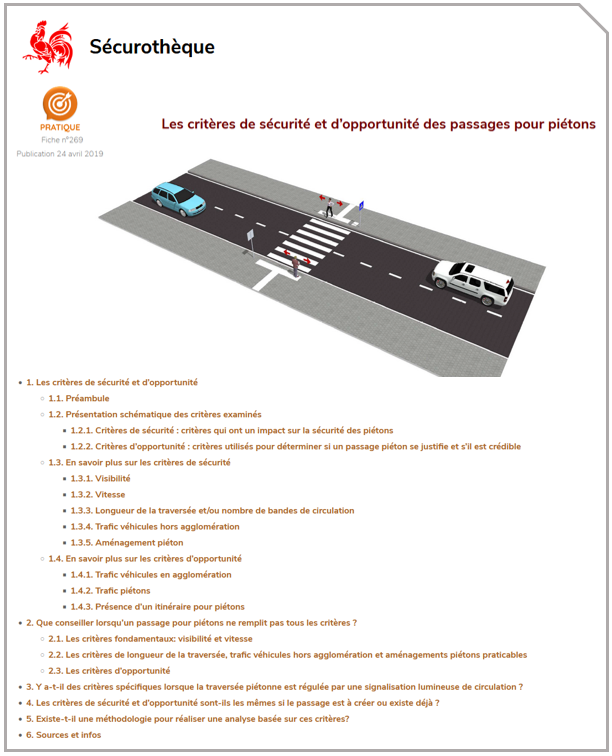 Les critères de sécurité et d’opportunité des passages pour piétons