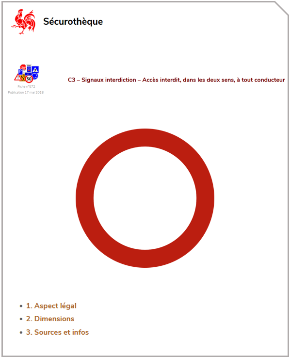 C3 – Signaux interdiction – Accès interdit, dans les deux sens, à tout conducteur