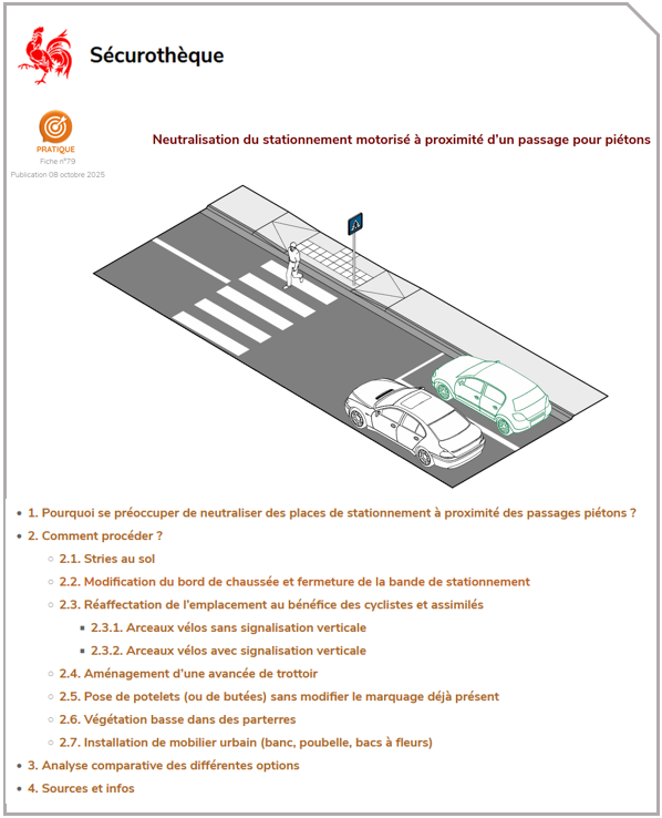 Neutralisation du stationnement motorisé à proximité d’un passage pour piétons
