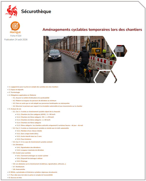 Aménagements cyclables temporaires lors des chantiers